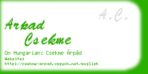 arpad csekme business card